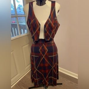 Vintage custom made argyle skirt set